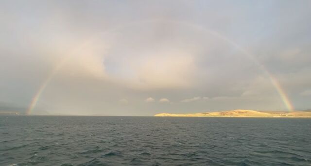 Beautiful skies over Scapa Flow. #rainbow #scapaflow #jackieshouseorkney #visitscotland #visitorkney